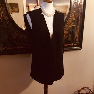 Black White House Black Market long dress vest